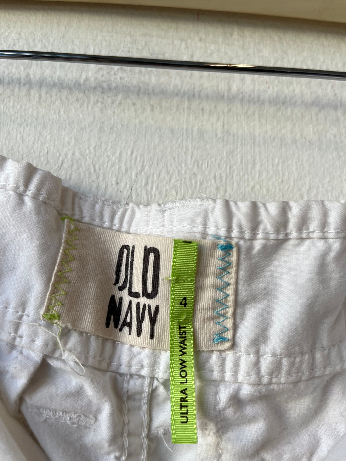 Y2K White Cargo Mini Skirt 32"