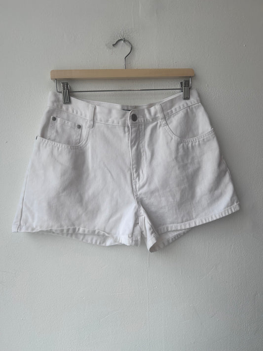 Y2K White Denim Shorts 31"