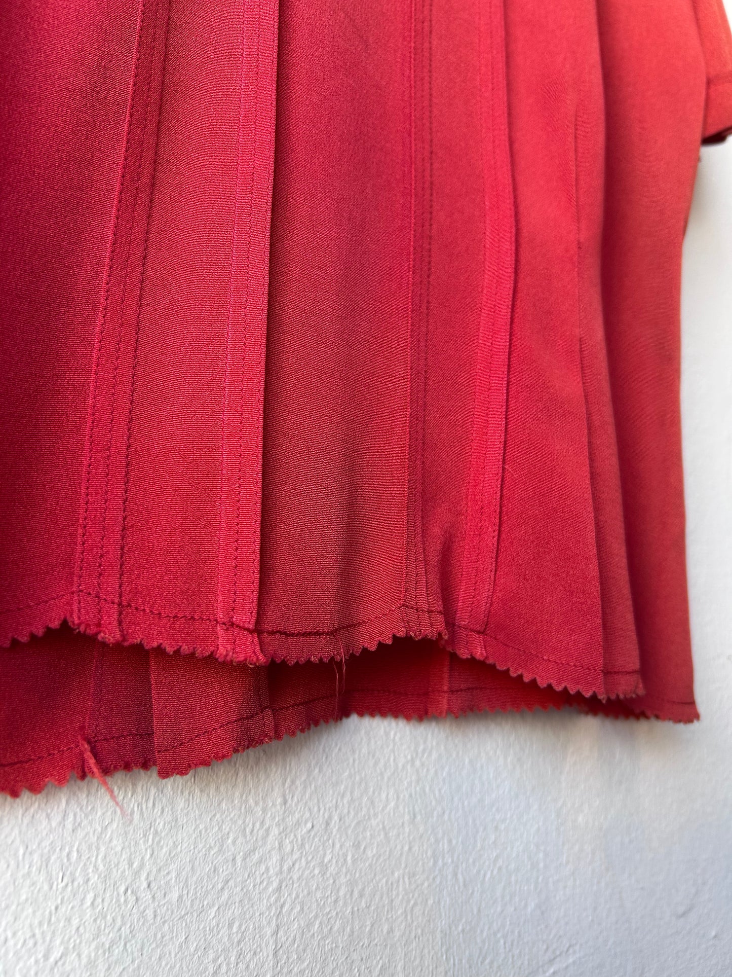 50's Coral Silk Blouse