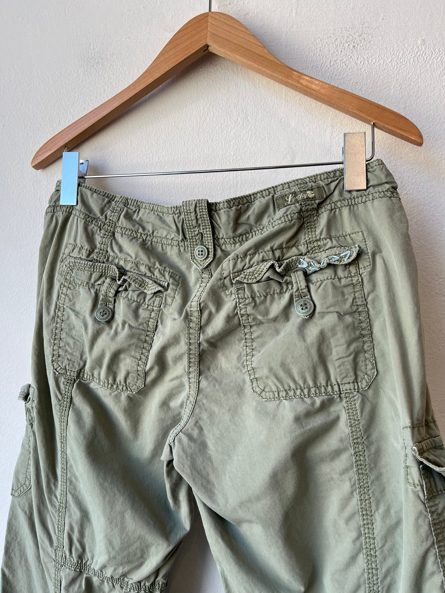 Y2K Low Rise Embellished Cargo Pants 28-31"