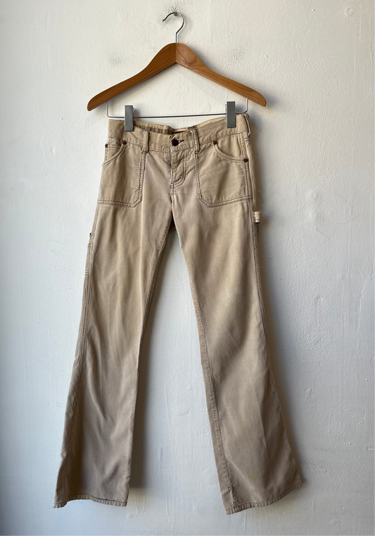 Y2K Low-Rise Corduroy Flare Pants 28"
