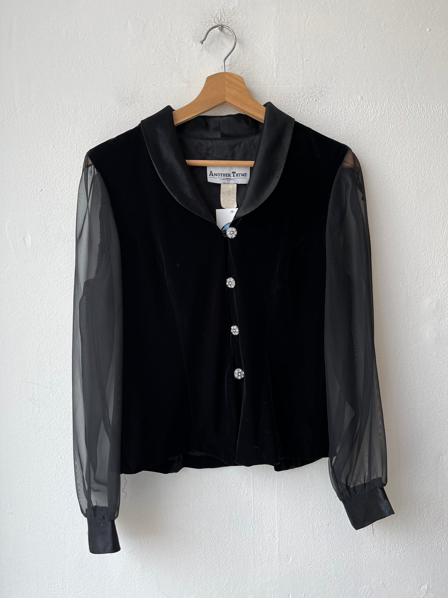 90's Velvet Collared Blouse
