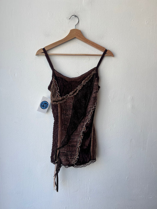 Y2K Texture Patchwork Tank Top
