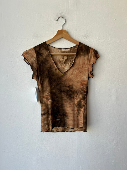 Y2K V Neck Studded Top