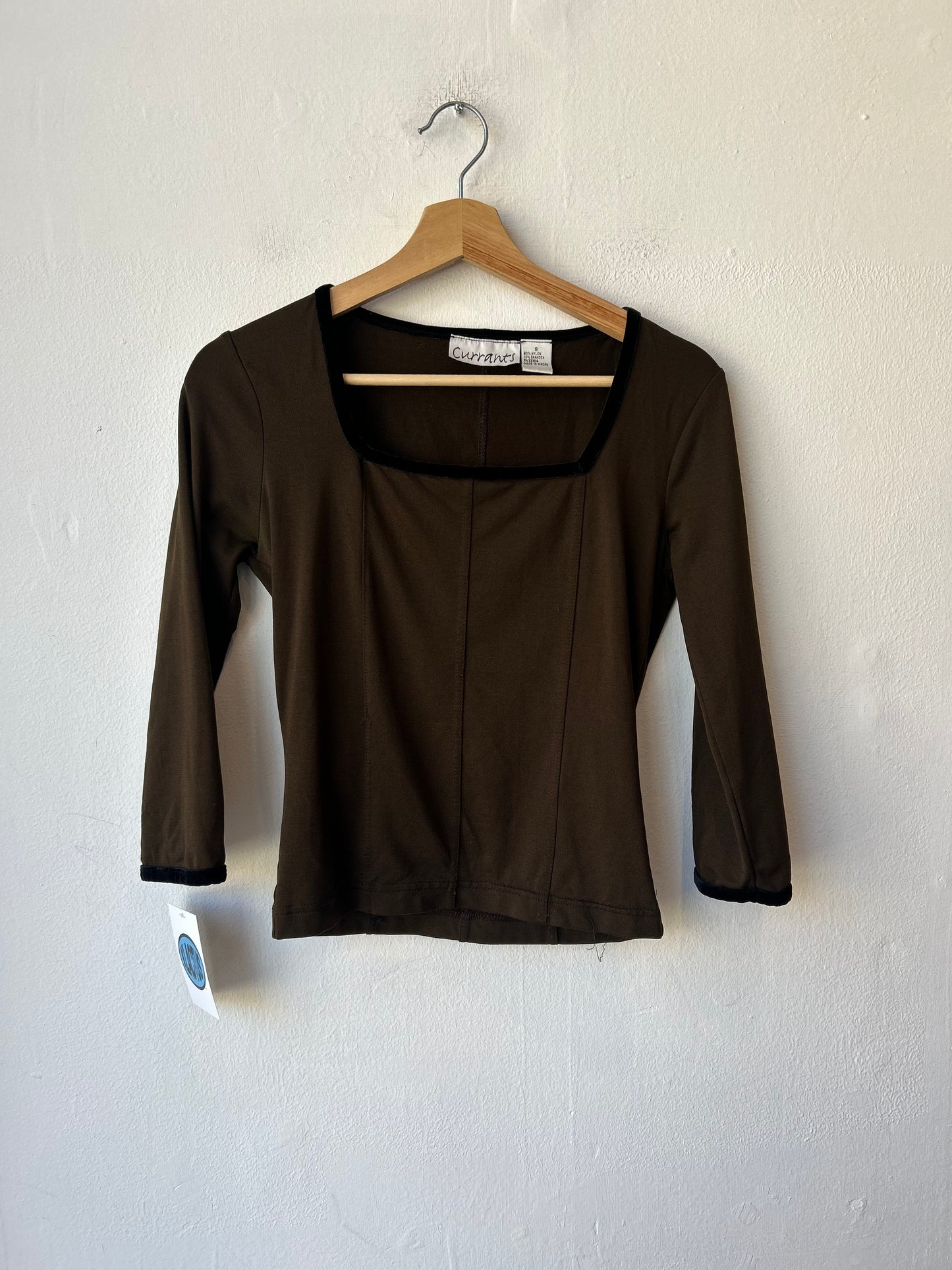 90's Brown 3/4 Sleeve Top