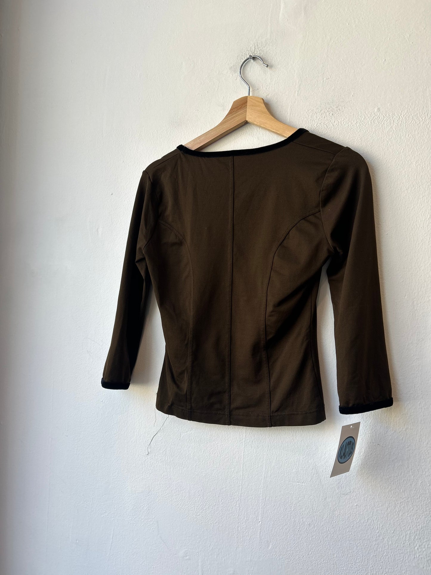90's Brown 3/4 Sleeve Top
