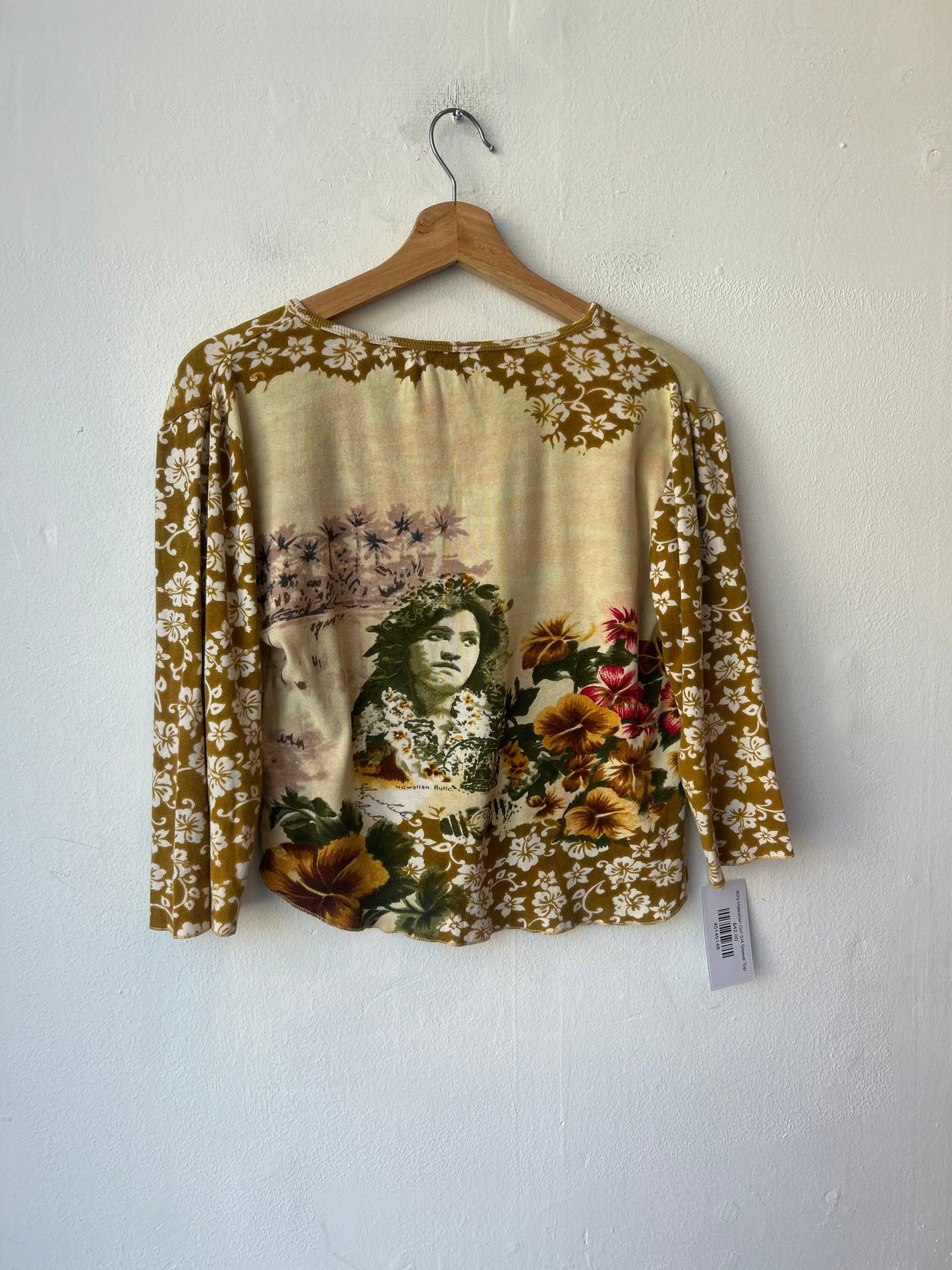 90's Hawaiian Girl 3/4 Sleeve Top