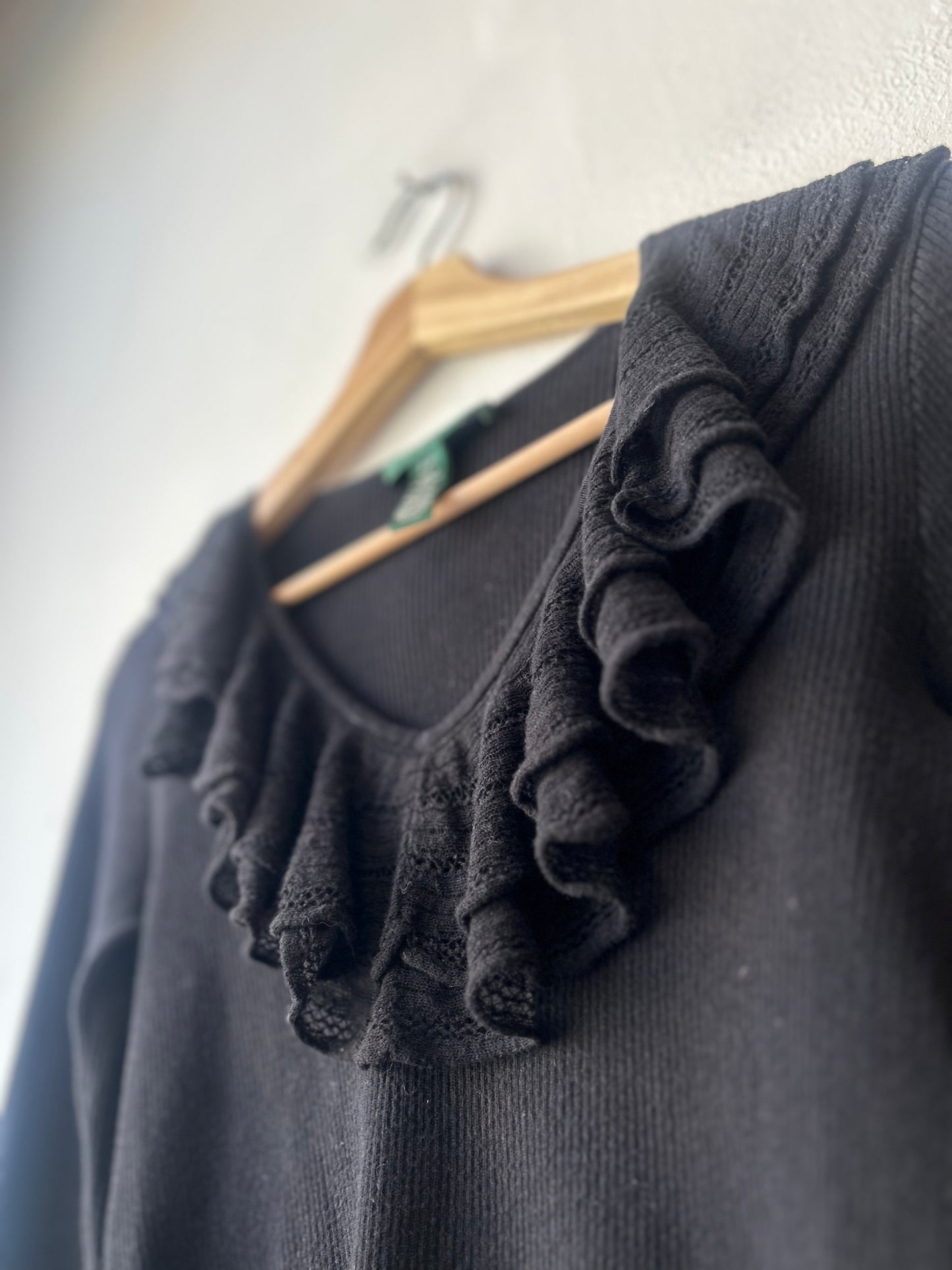 Y2K RL Black Knit Long Sleeve Top