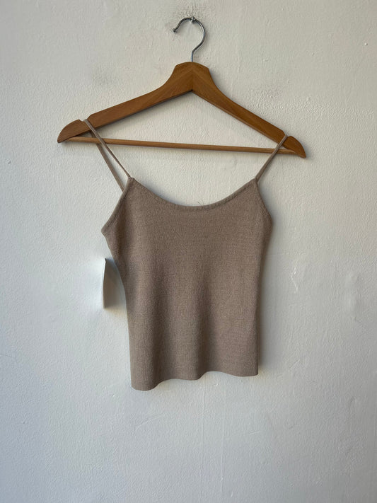 Y2K Tan Ribbed Camisole