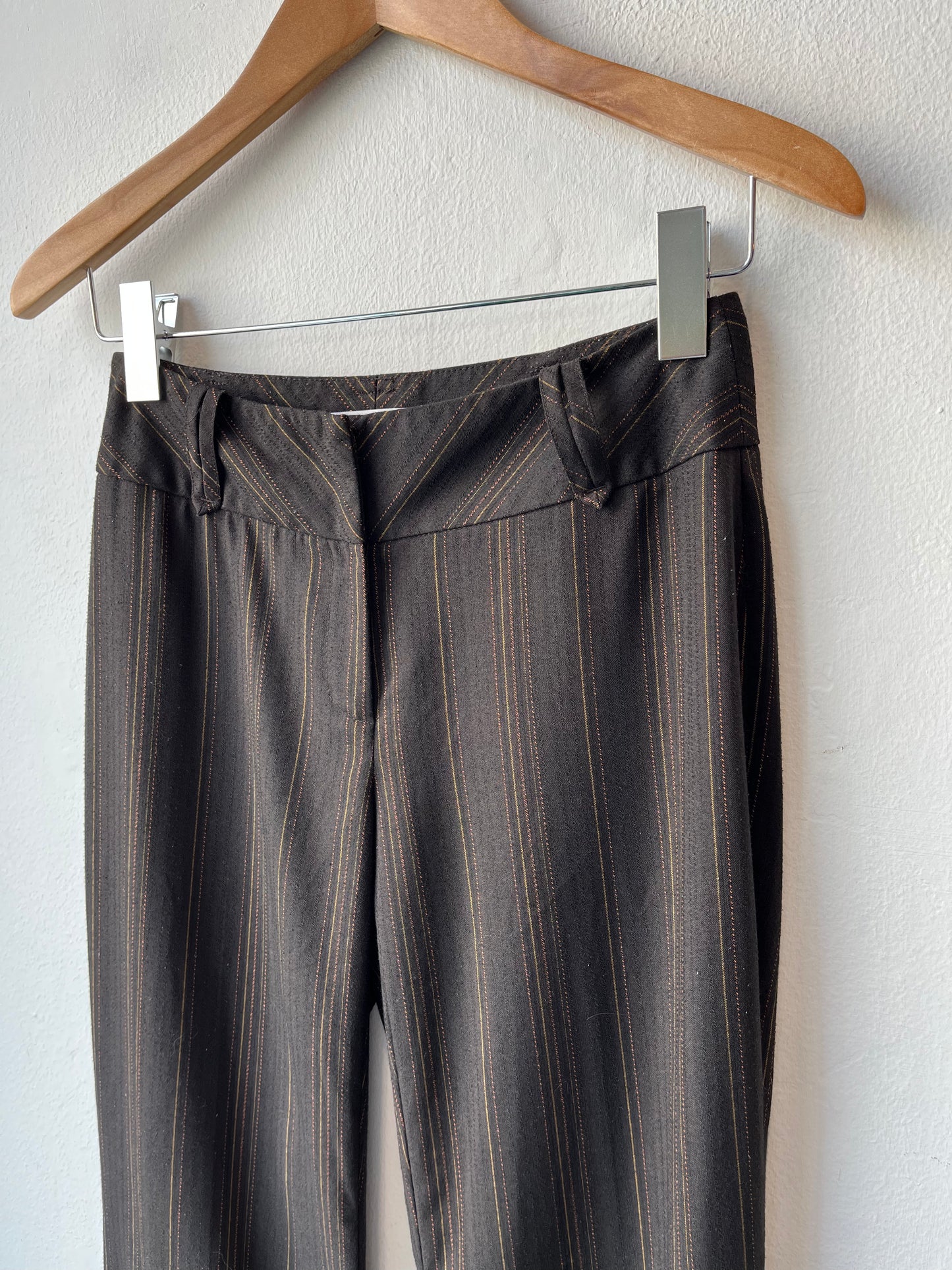 Y2K Brown Pinstripe Dress Pants 27"