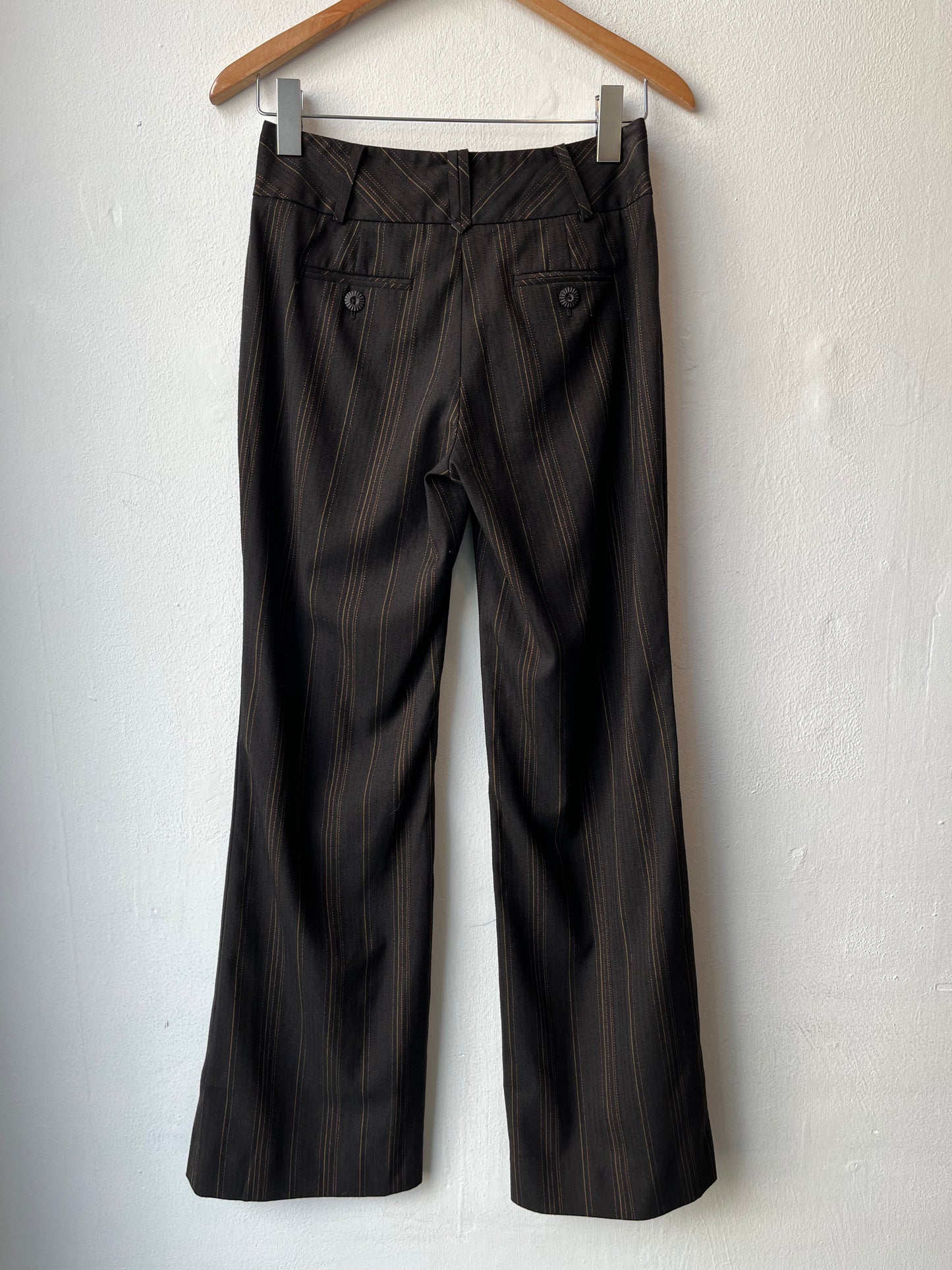 Y2K Brown Pinstripe Dress Pants 27"