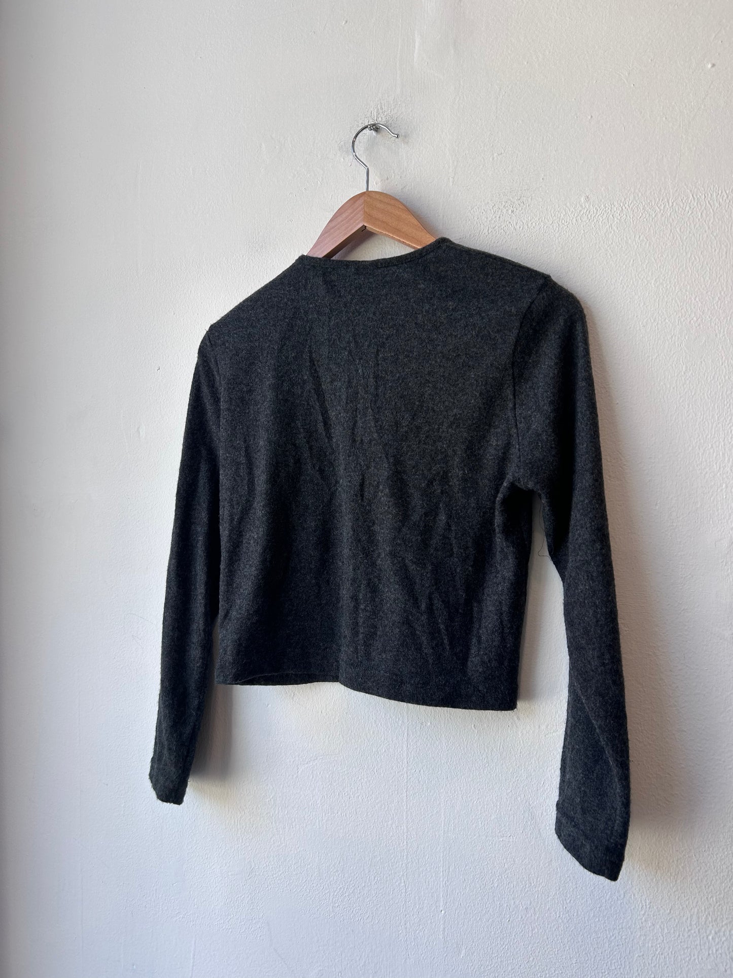 90's Cropped Grey Knit Sweater