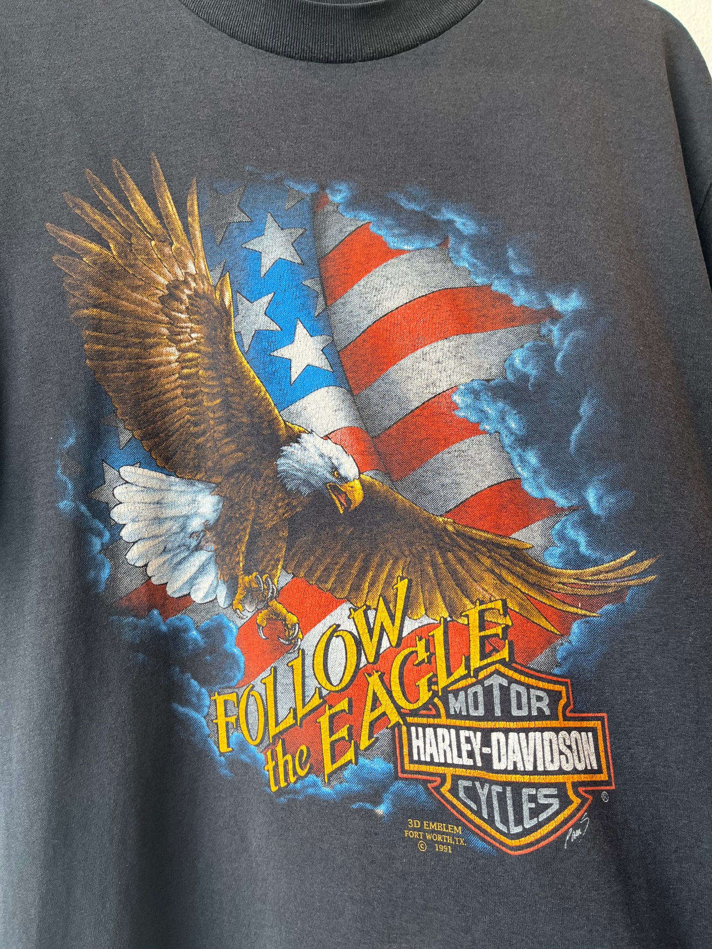 1991 HD 3D Emblem Eagle T-Shirt
