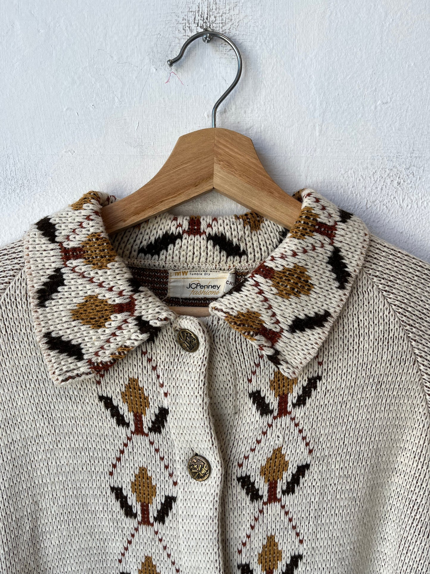 70's Knit Button Down Poncho