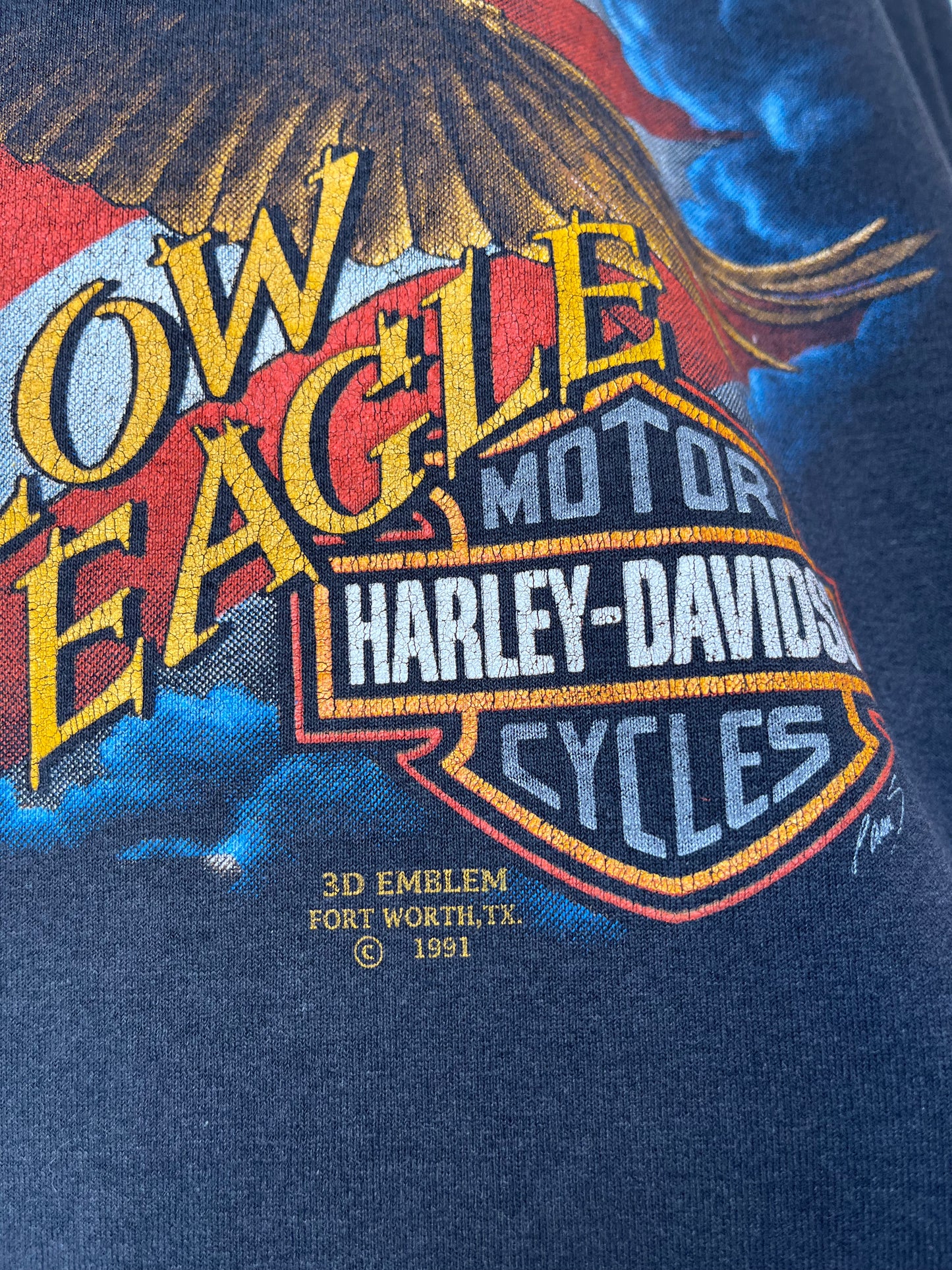1991 HD 3D Emblem Eagle T-Shirt