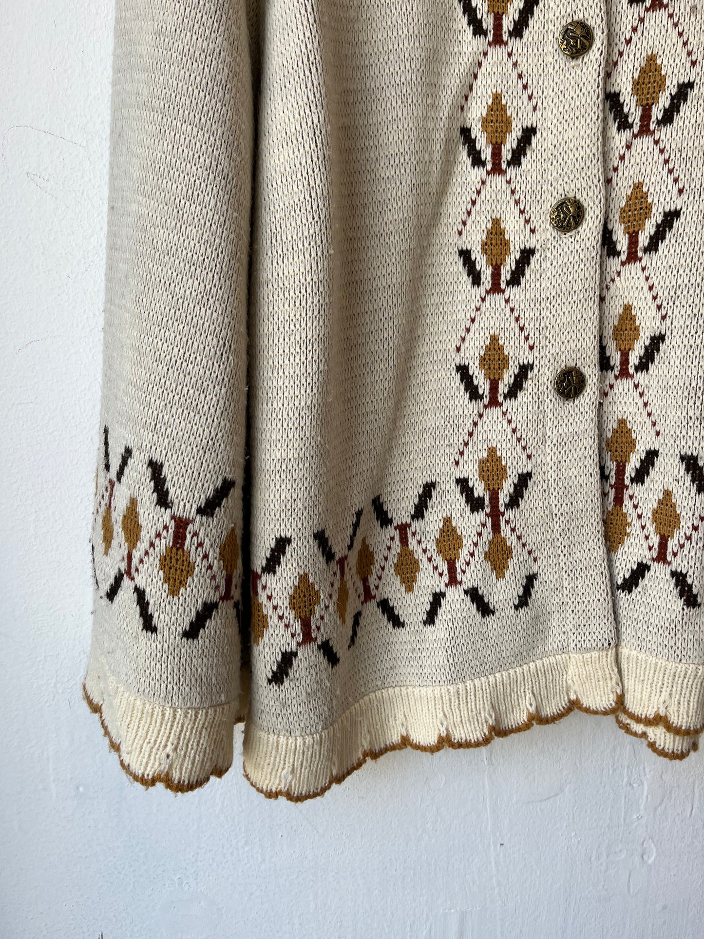 70's Knit Button Down Poncho