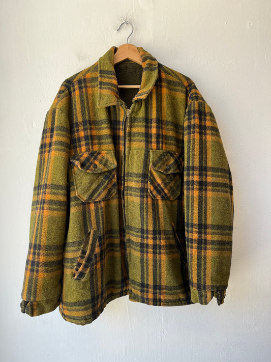 60's Lined Plaid and Wool Coat