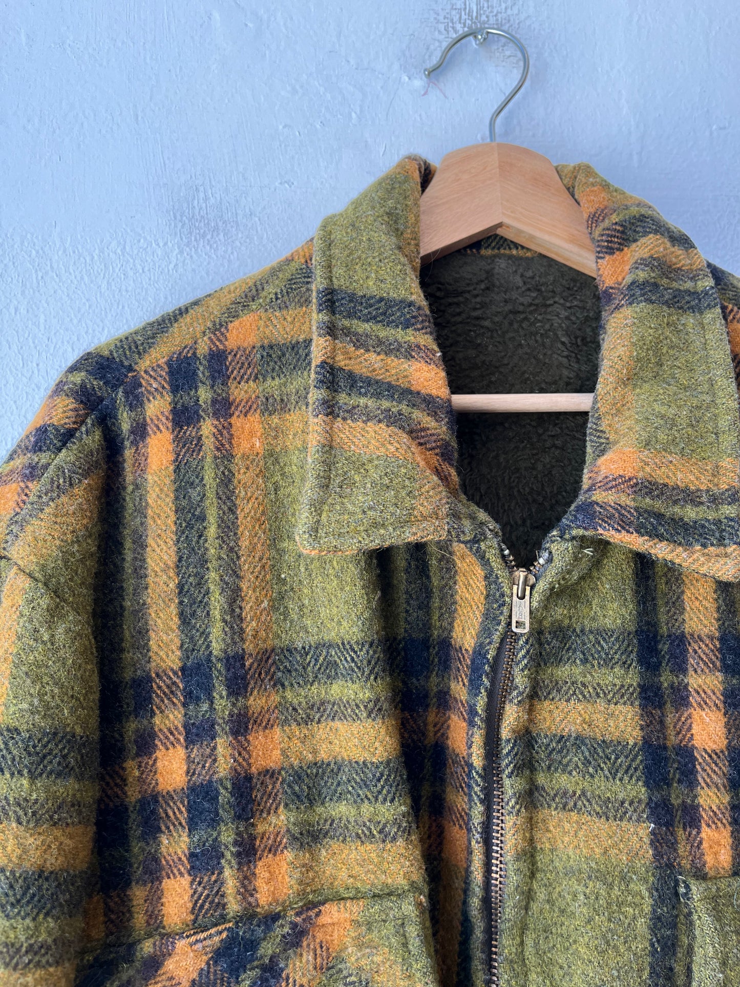 60's Lined Plaid and Wool Coat