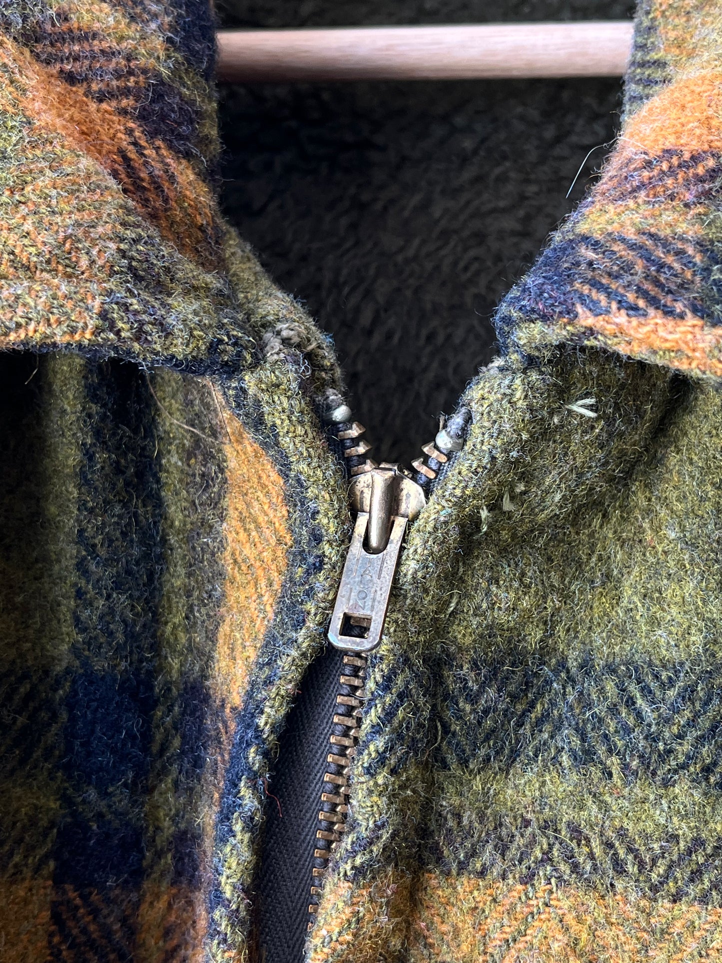 60's Lined Plaid and Wool Coat