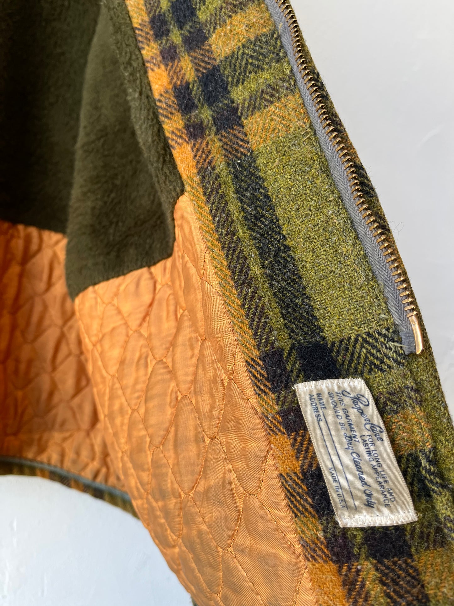 60's Lined Plaid and Wool Coat