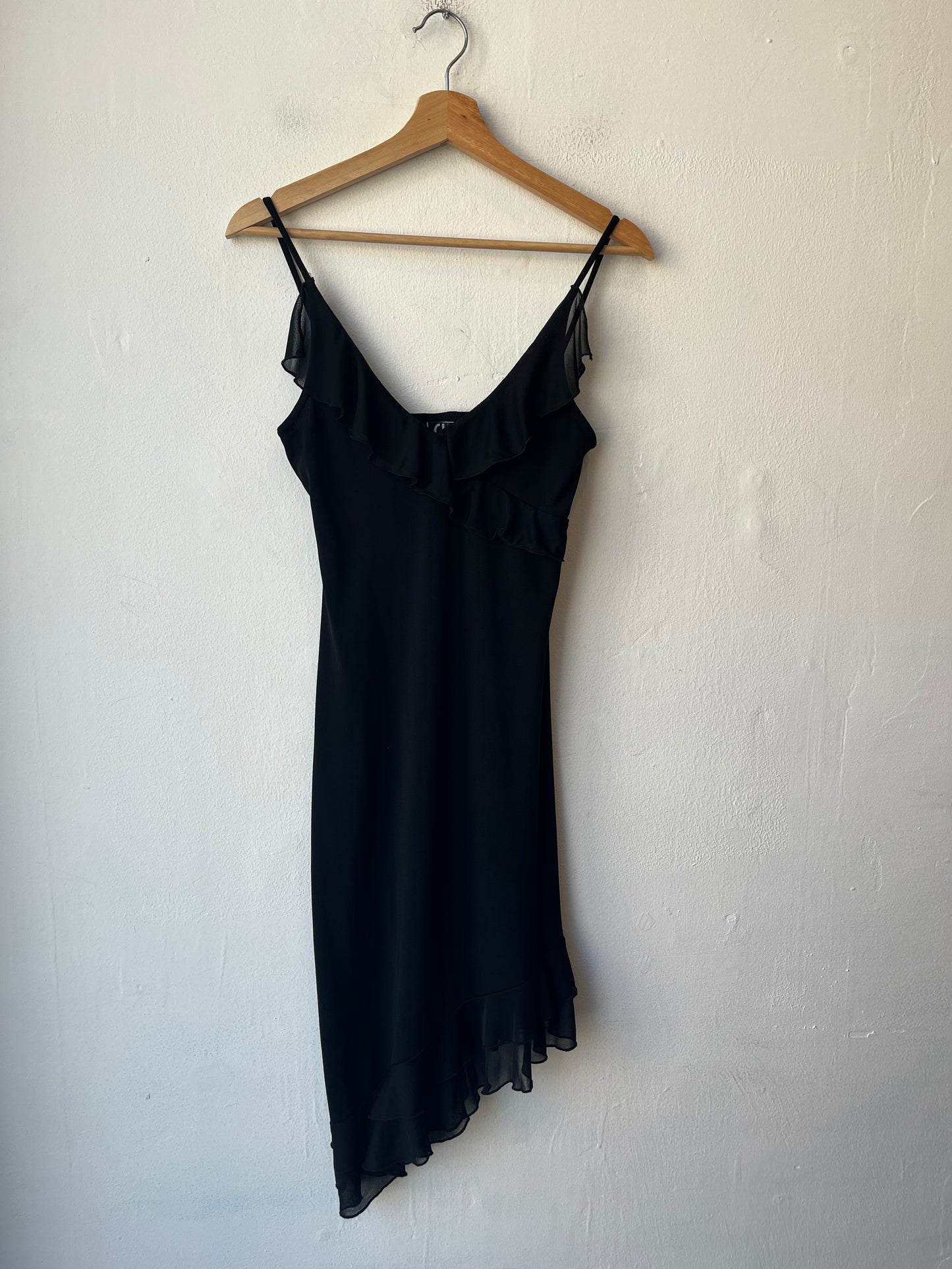 90's Asymmetrical Black Dress