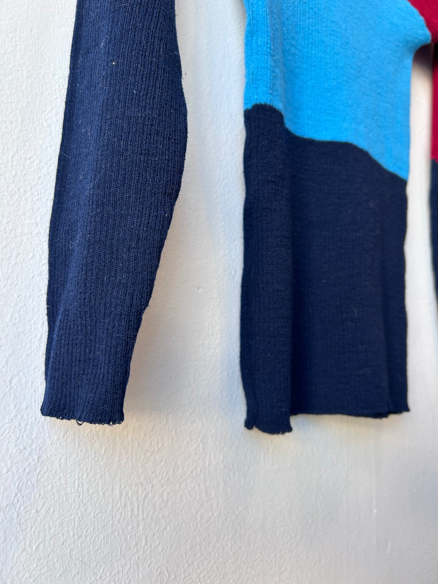 70's Color Block Turtle Neck Sweater