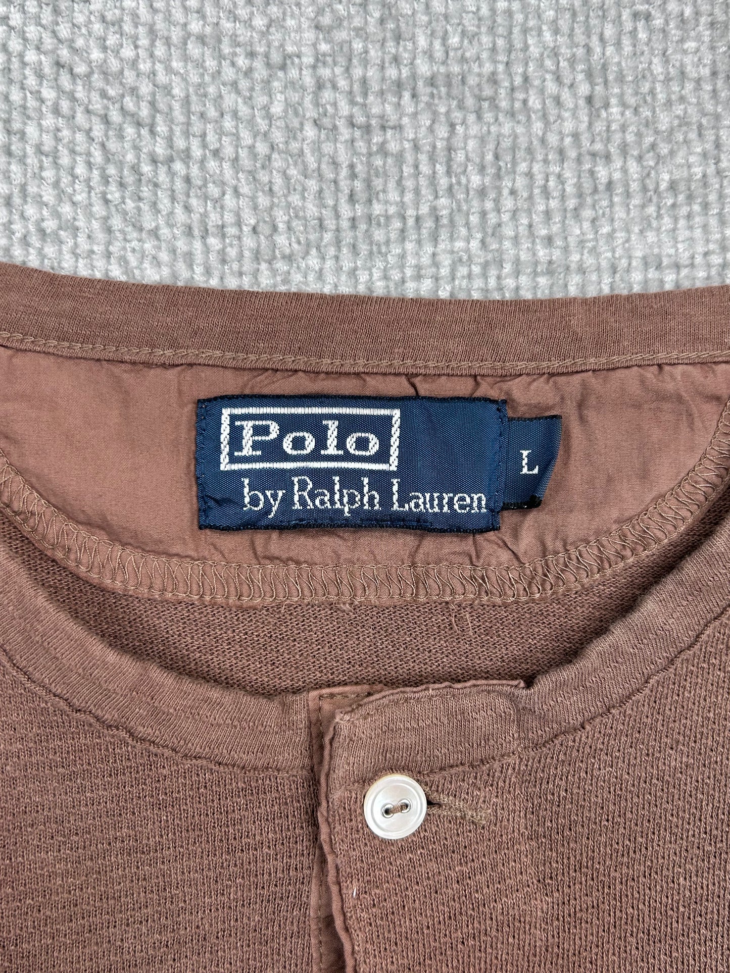 90's Distressed Polo Henley Shirt