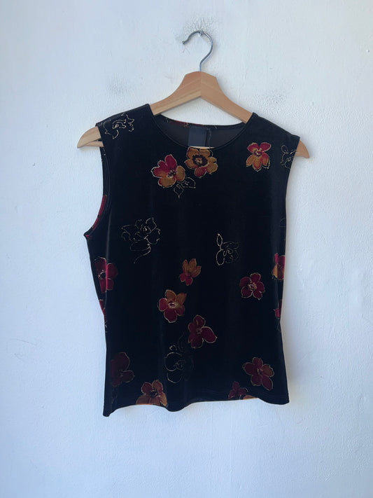 90's Velvet Floral Tank Top