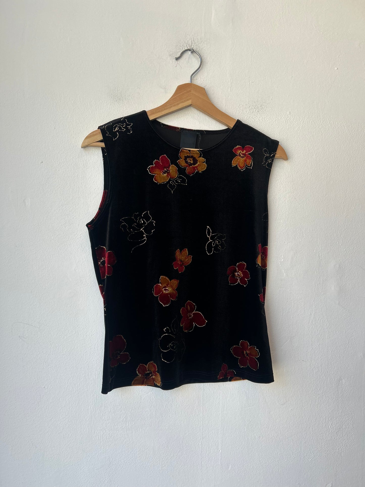 90's Velvet Floral Tank Top