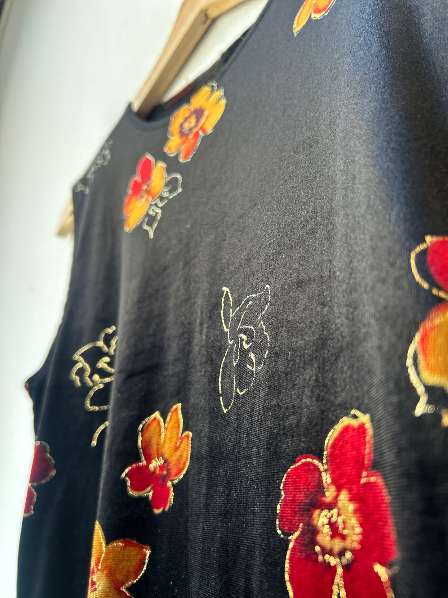 90's Velvet Floral Tank Top