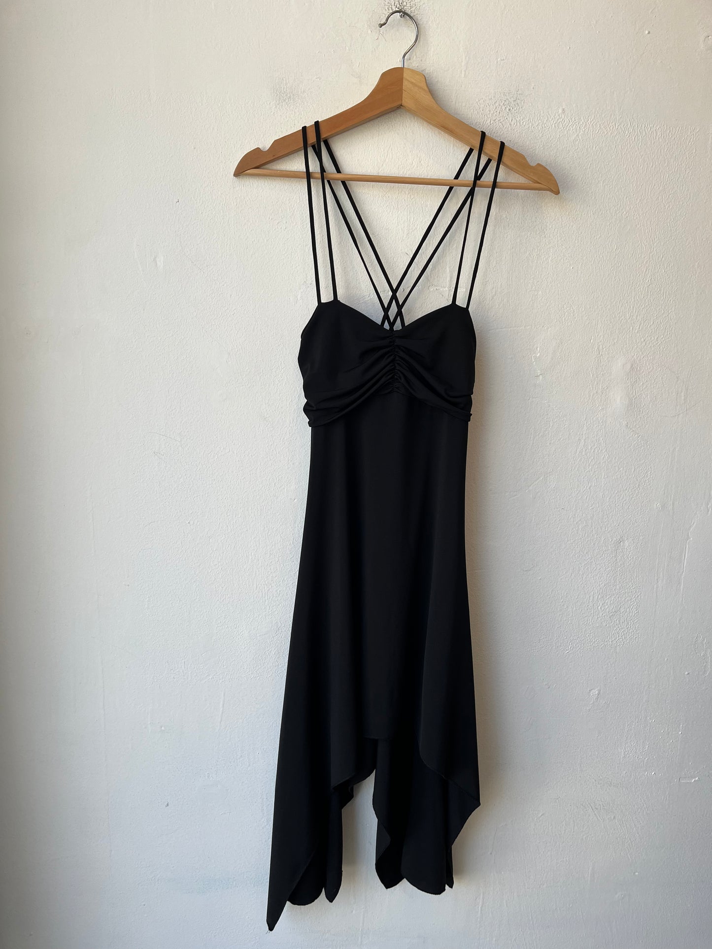 Y2K Asymmetrical Black Dress