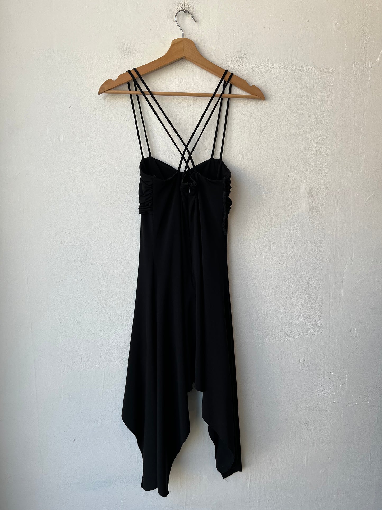 Y2K Asymmetrical Black Dress