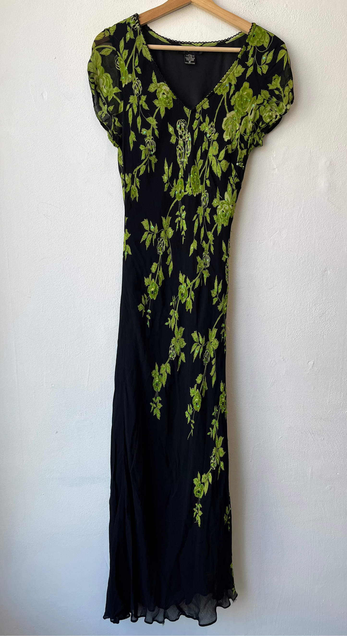 90's Beaded Floral Maxi Dress