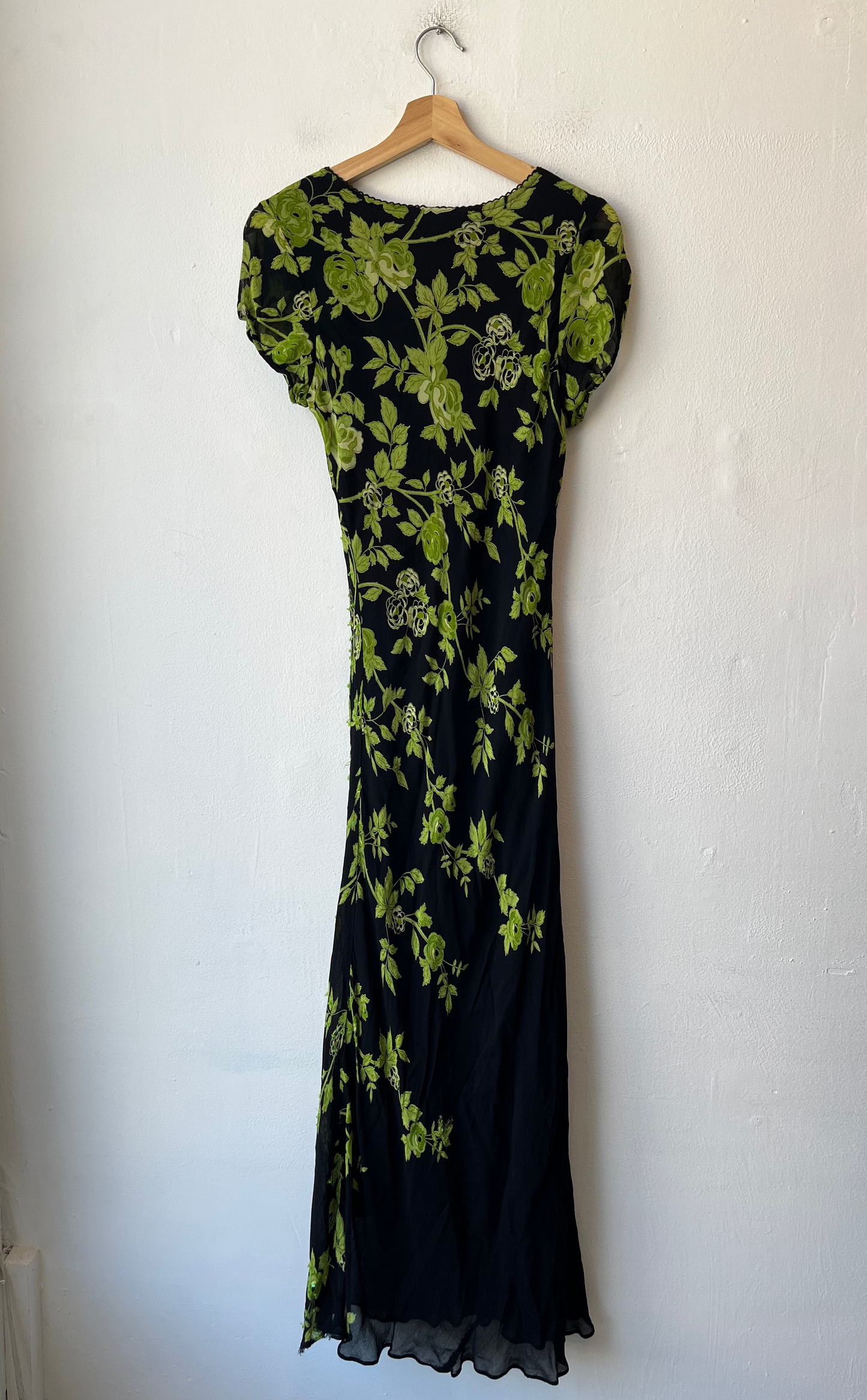90's Beaded Floral Maxi Dress