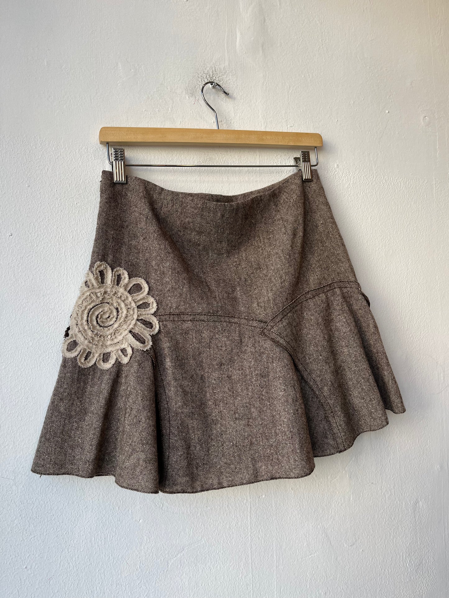 Y2K Floral Applique Skirt 30"