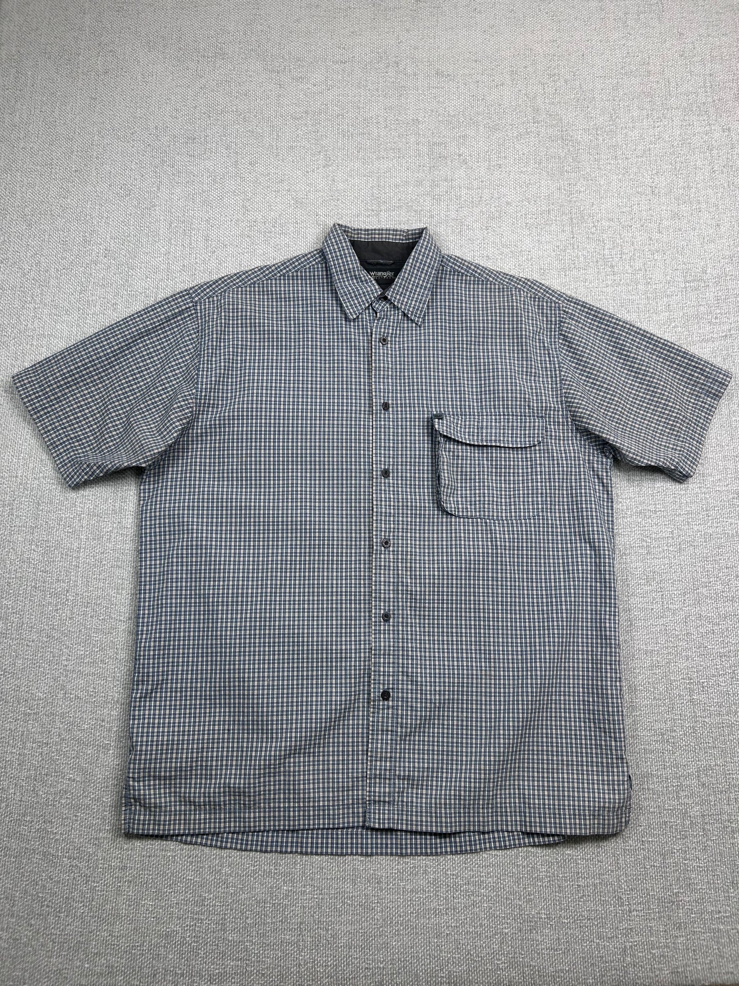 Y2K Blue Plaid Button Up
