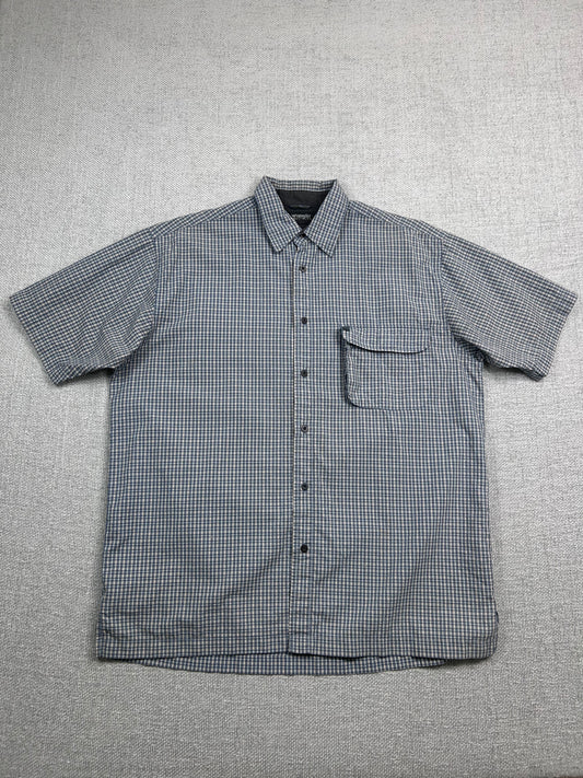 Y2K Blue Plaid Button Up
