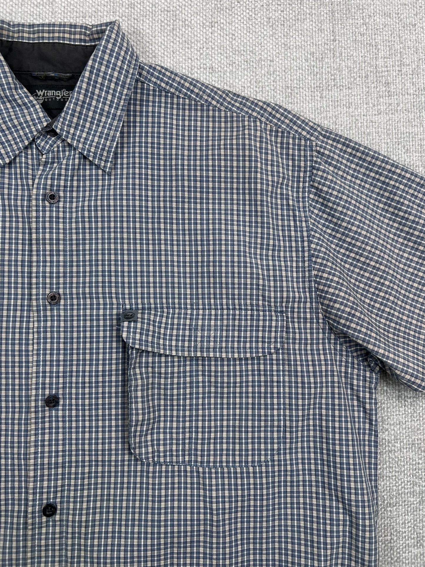 Y2K Blue Plaid Button Up