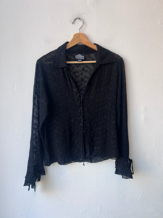 90's Sheer Rayon Blouse