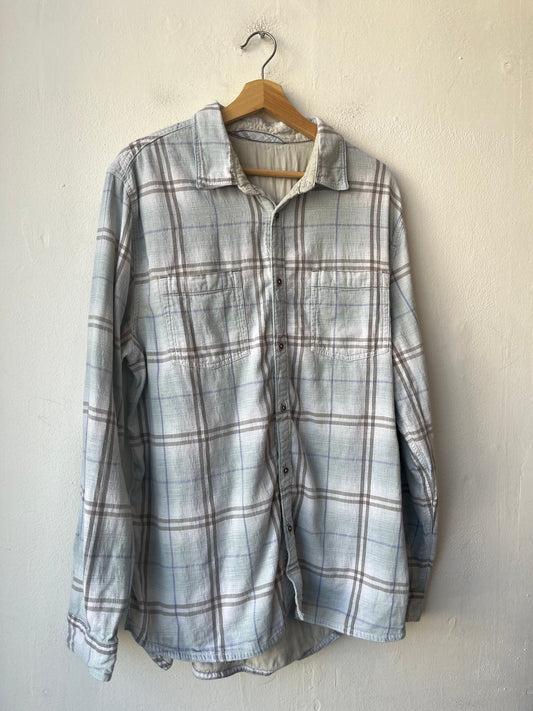 90's Faded Plaid Button Up Shirt
