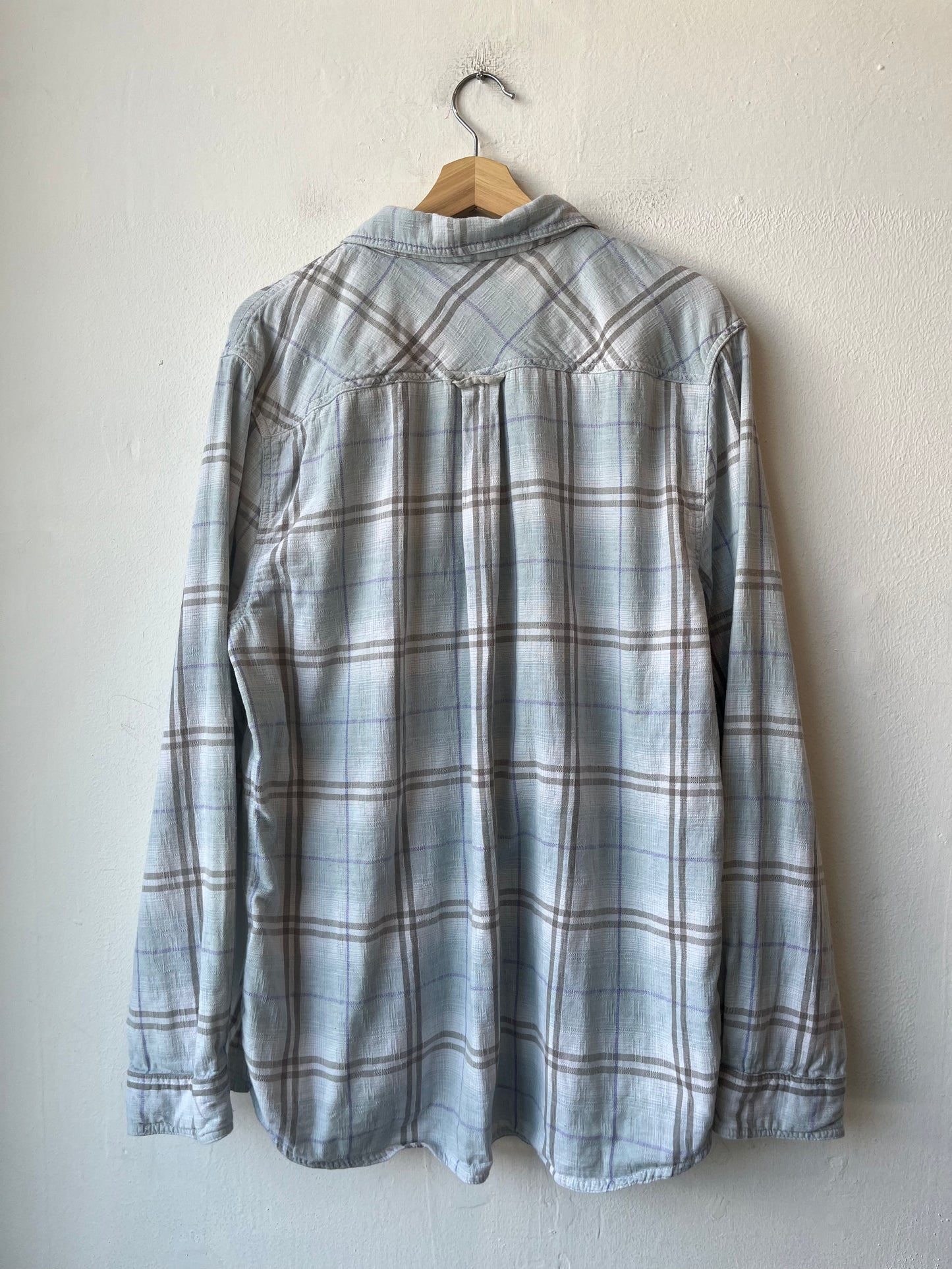 90's Faded Plaid Button Up Shirt