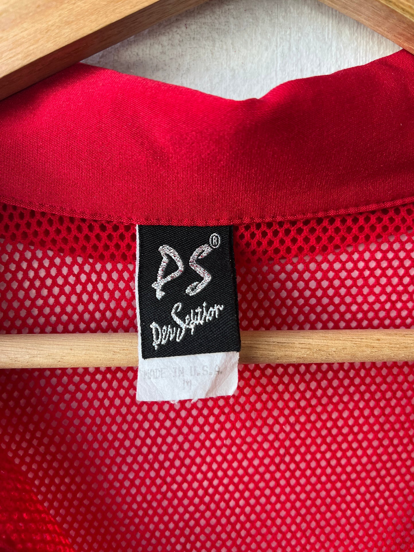90's Red Mesh Collared Top
