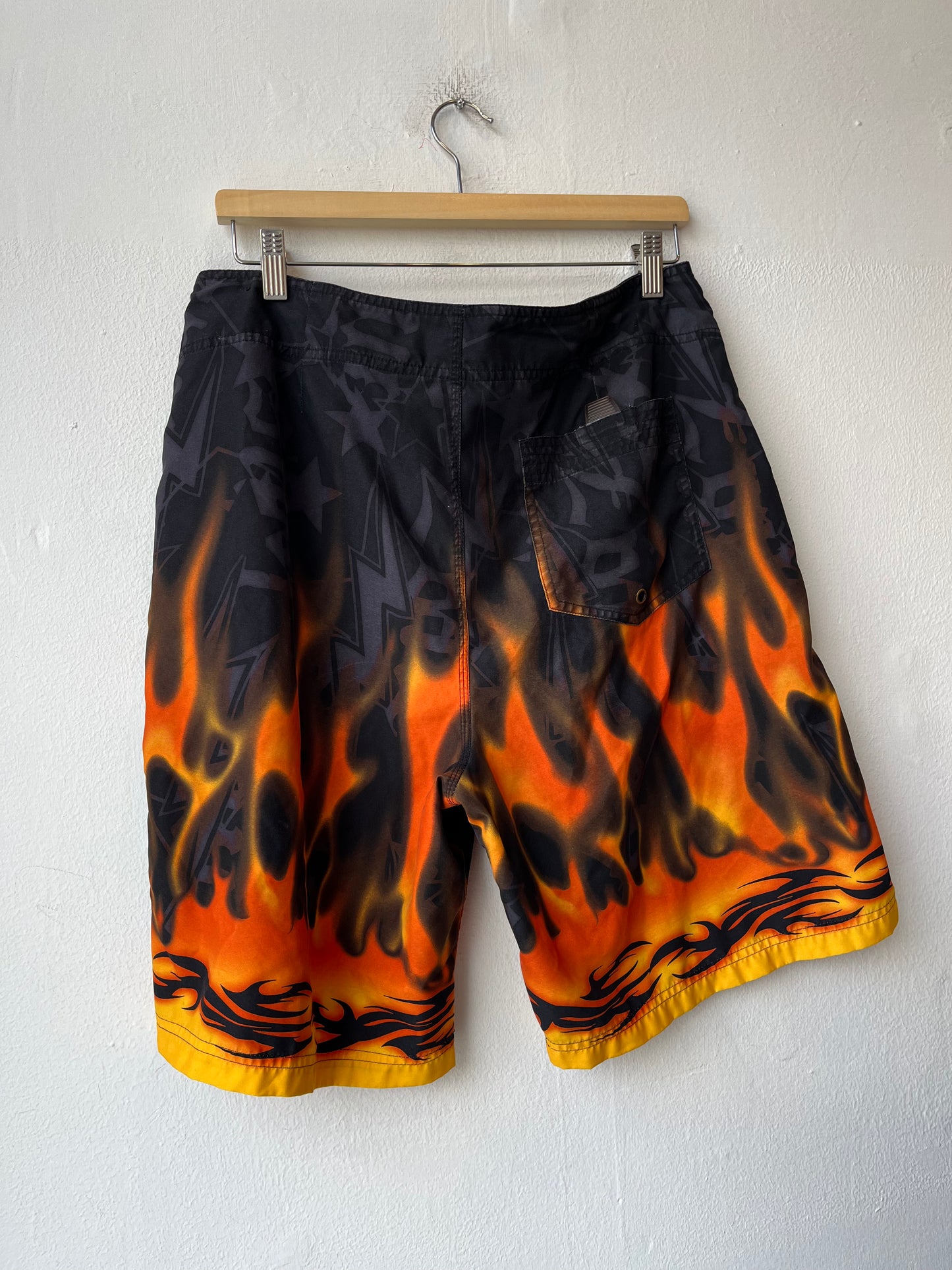 Y2K Flames Board Shorts 31-34"