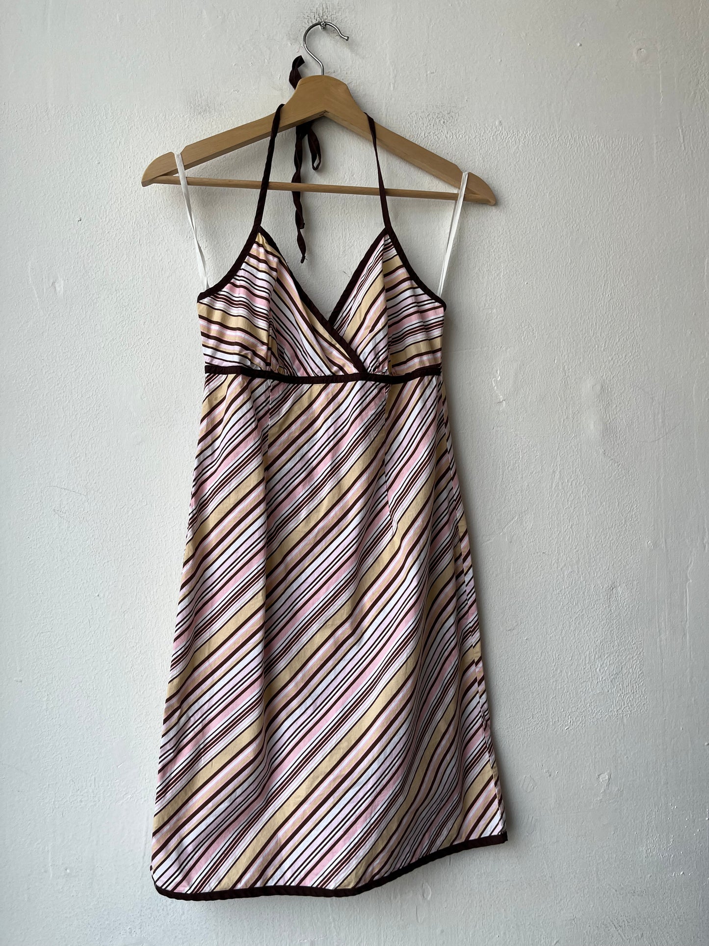 Y2K Striped Halter Dress