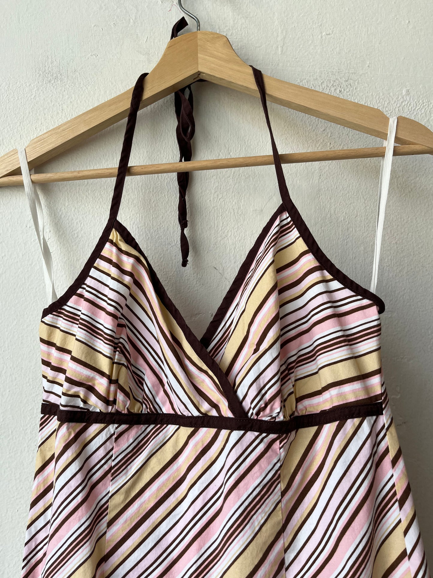 Y2K Striped Halter Dress