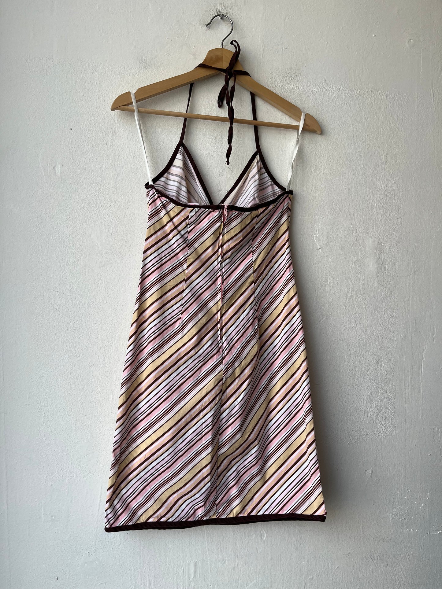 Y2K Striped Halter Dress