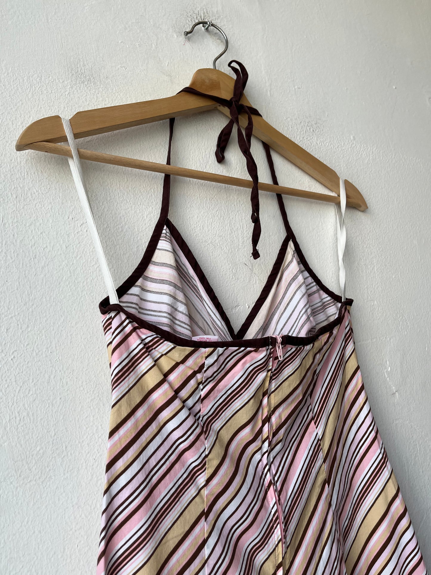 Y2K Striped Halter Dress