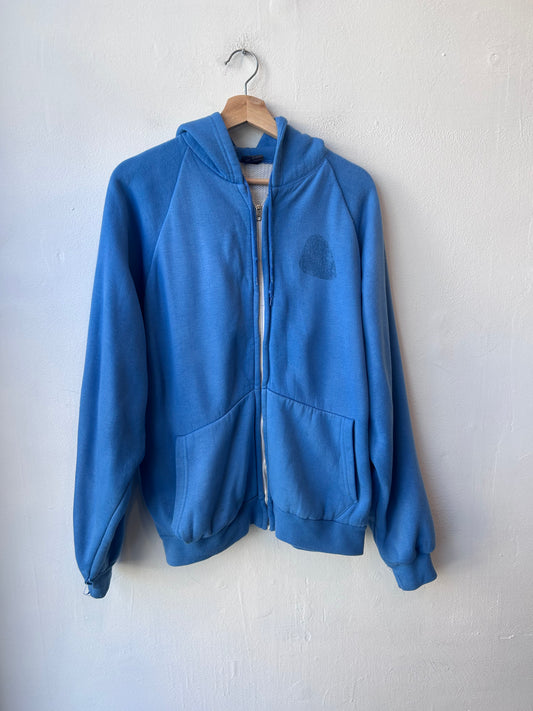 80's Blue Thermal Lined Hoodie