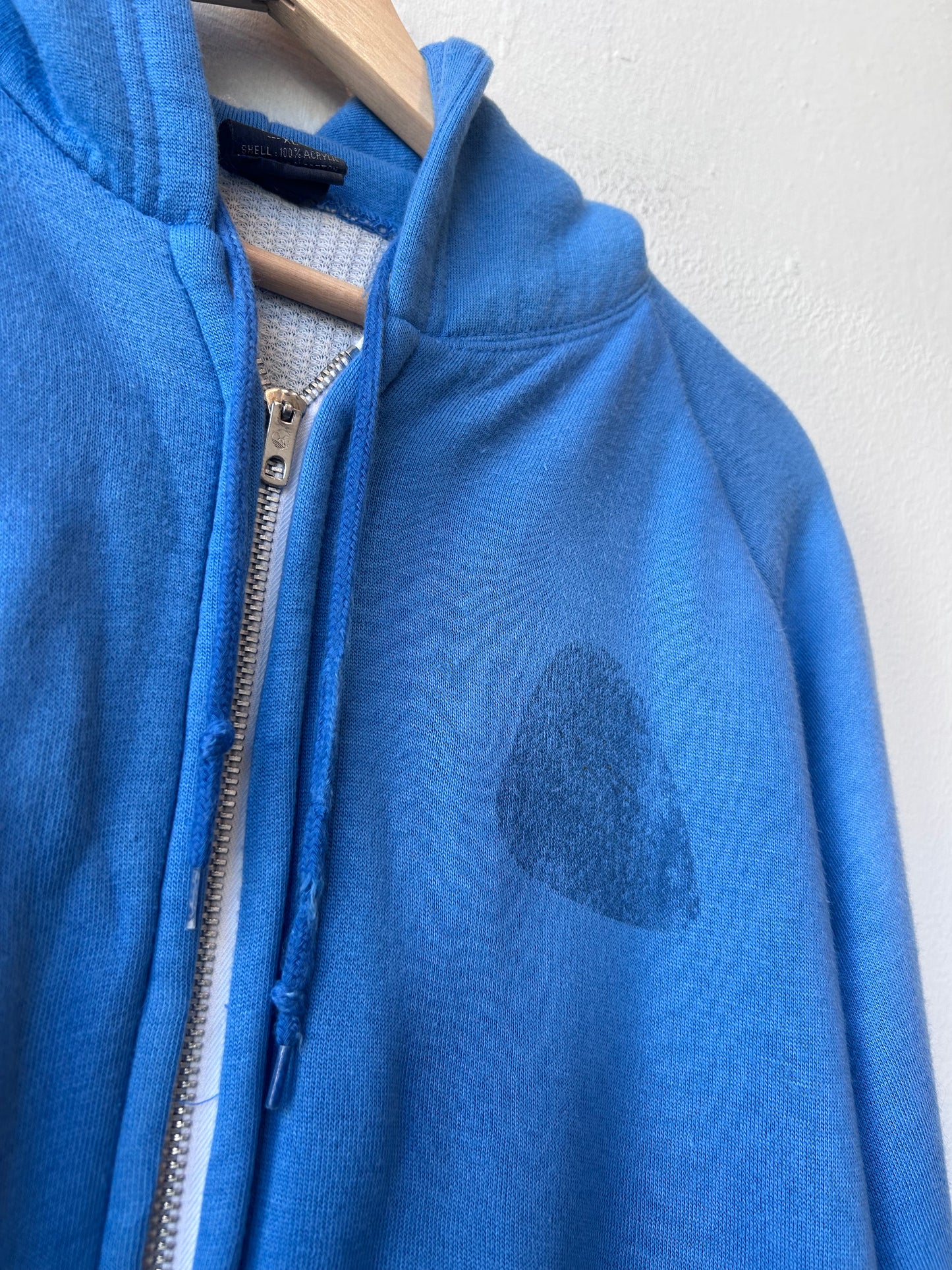 80's Blue Thermal Lined Hoodie