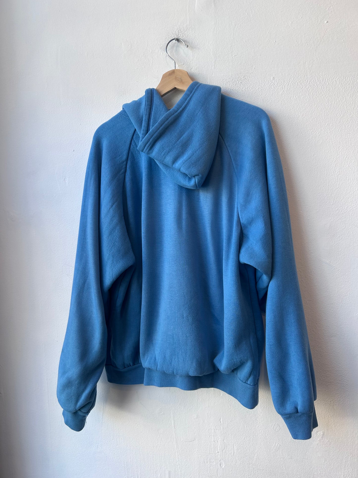 80's Blue Thermal Lined Hoodie
